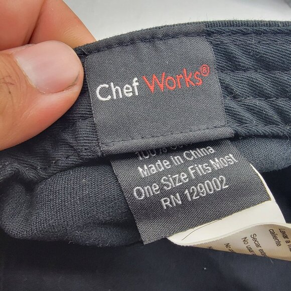 Chef Works Black Hat Cap Adjustable Work Wear Cooking Casual Outdoors Comfort - Picture 5 of 10